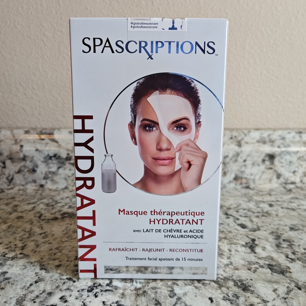 Spascriptions Hydrating Spa Treatment Mask Women 5 Count White Goat Milk HA